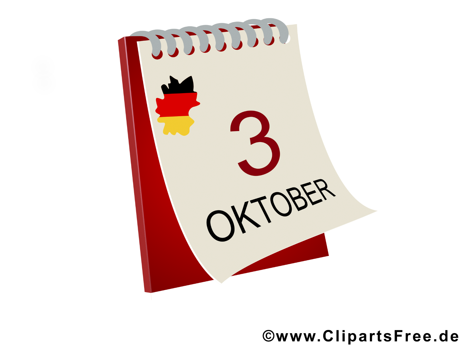 Kalenderblatt 3. Oktober (c) www.ClipartsFree.de Kalenderblatt 3. Oktober